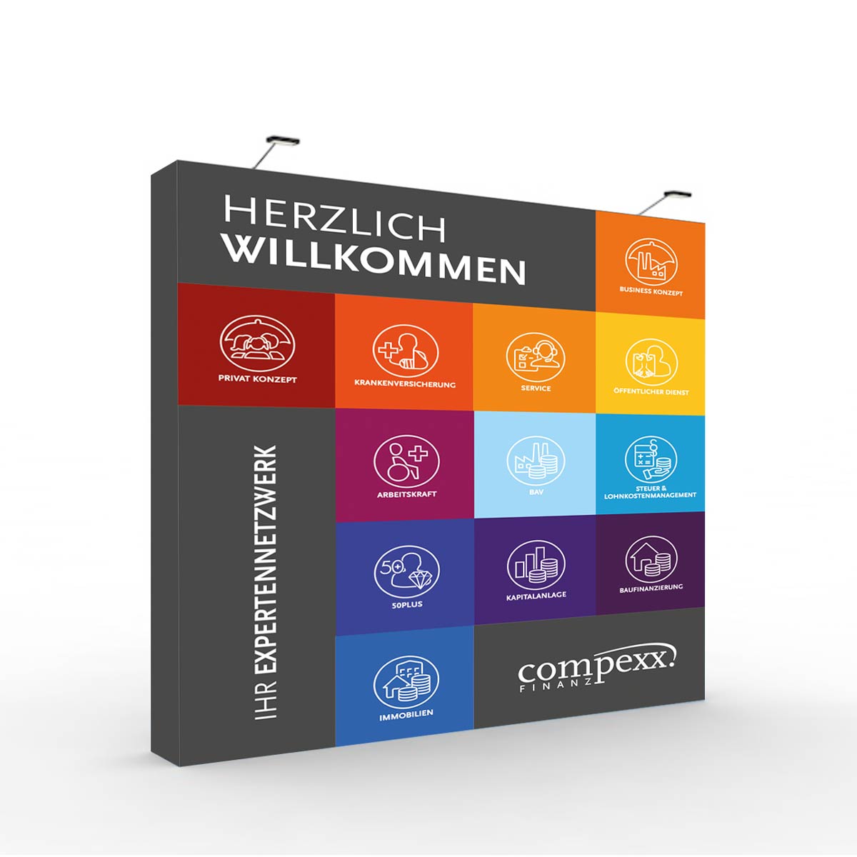 compexx Messewand "Herzlich willkommen"